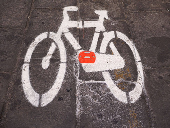 自行车车道标志标志图片