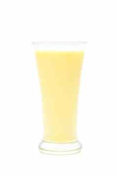 玉米牛奶玻璃白色背景