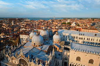 空中视图威尼斯马克的教堂总督宫威尼斯意大利