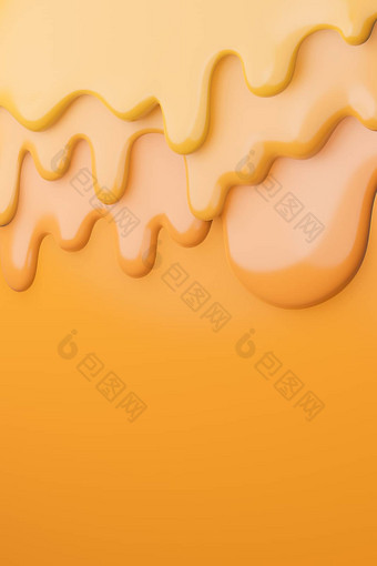 奶酪奶<strong>油液体</strong>滴奶酪融化黄色的背景模型插图
