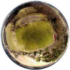 球形全景复合空中照片足球场村希斯