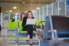 女人国际机场终端工作移动PC