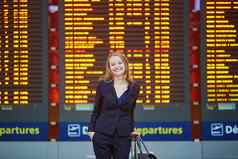女人手行李国际机场终端信息董事会