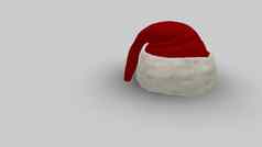 圣诞老人老人红色的帽白色南瓜孤立的美丽的背景