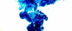 蓝色的颜色油漆飞溅滴清晰的水