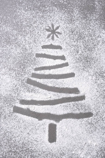 圣诞节树形状面粉撒烘焙表