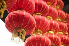 集团红色的中国人灯笼
