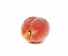 成熟的红色的桃子孤立的白色背景