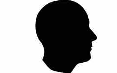 人类头轮廓图标黑色的白色