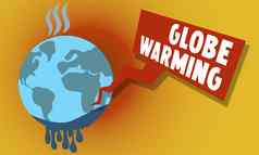 融化地球地球全球气候变暖概念