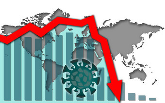 全球市场经济衰退由于电晕病毒