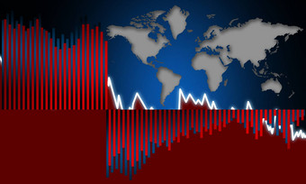股票市场图表全球金融经济衰退概念