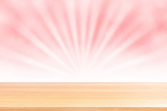 空木表格地板软粉红色的散景灯梁发光梯度背景木<strong>板材</strong>空粉红色的散景色彩斑斓的光发光粉红色的色彩斑斓的散景灯梯度软横幅<strong>广告</strong>