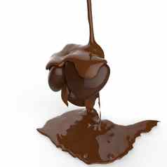 关闭巧克力糖浆泄漏心形状象征