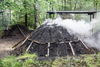 煤炭窑生产木炭