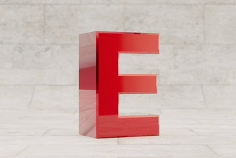 红色的信大写字母光滑的红色的<strong>金属</strong>信石头瓷砖背景呈现<strong>字体</strong>。字符