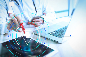 医疗技术概念医生手工作现<strong>代数</strong>码网络