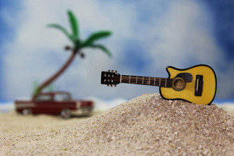 声吉他热带海滩