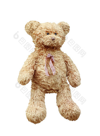 泰迪熊棕色（的）泰迪熊娃娃孤立的白色背景