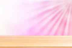 空木表格地板软粉红色的散景灯梁发光梯度背景木板材空粉红色的散景色彩斑斓的光发光粉红色的色彩斑斓的散景灯梯度软横幅广告