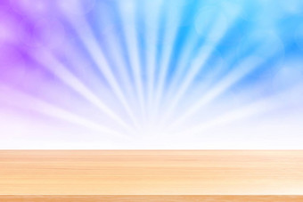 空木表格地板软紫色的散景灯梁发光梯度背景木板材空紫色的散景色彩斑斓的光发光色彩斑斓的散景灯梯度软横幅广告