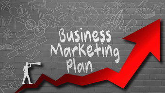 业务市场营销计划词成功概念红色的箭头
