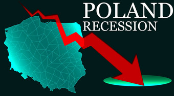 波兰地图箭头<strong>经济衰退</strong>