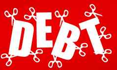 剪刀减少债务概念债务管理