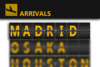 马德里机场移民翻转面板