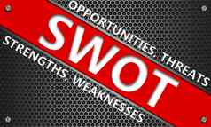 SWOT分析业务策略概念网六角背气