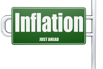 通货膨胀词绿色路标志