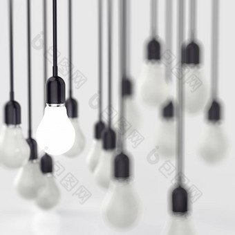 有创意的的想法领导概念光灯泡