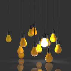 有创意的的想法领导概念光灯泡领导