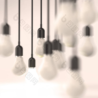 有创意的的想法领导概念光灯泡