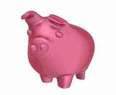 粉红色的小猪银行渲染