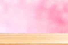 空木表格地板模糊散景软粉红色的梯度背景木板材空粉红色的散景色彩斑斓的光阴影色彩斑斓的散景灯梯度软横幅广告产品
