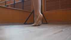 芭蕾舞舞者的脚风景优美的鞋子培训工作室
