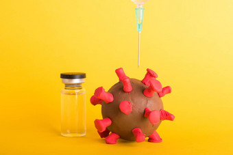 橡皮泥疾病细胞病毒瓶疫苗注射器