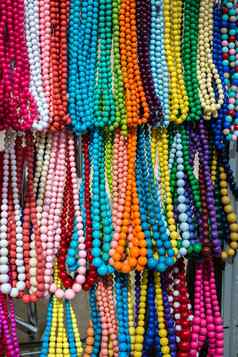 字符串彩色的珠子西班牙语市场马拉加城市