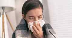 咳嗽组织覆盖鼻子口咳嗽科维德卫生的指导方针冠状病毒传播预防亚洲女人生病的流感首页