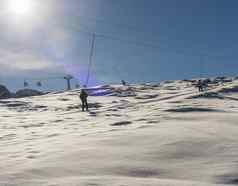 滑雪滑雪电梯高山滑雪度假胜地