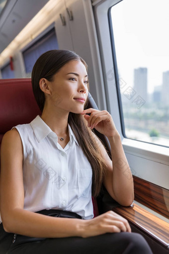 女人享受视图火车<strong>上下</strong>班女人放松享受视图早....<strong>上下</strong>班业务类座位火车亚洲女商人沉思的窗口旅行运输