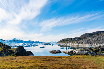 格陵兰岛北极自然景观<strong>冰山</strong>伊卢利萨特冰峡湾