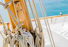 绳子桅杆细节木航行船