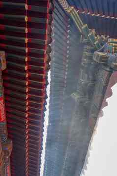 北京中国片段飞檐永和宫久寺庙屋顶