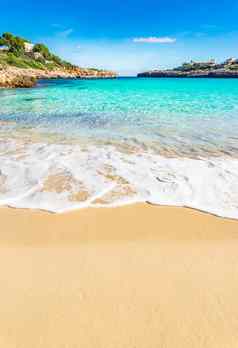 沙子海滩爱定马卡尔马略卡岛岛西班牙地中海海