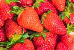 新鲜的红色的健康的草莓水果背景