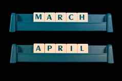 月标题使游戏一块瓷砖单词包括3月