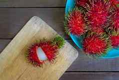 异国情调的成熟的红毛丹水果东南亚洲
