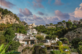 房屋山坡上positano意大利